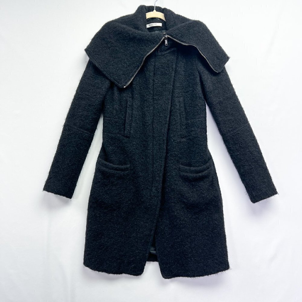 GIVENCHY Oversized Collar Alpaca Wool Mohair Peacoat Size 40, US 8